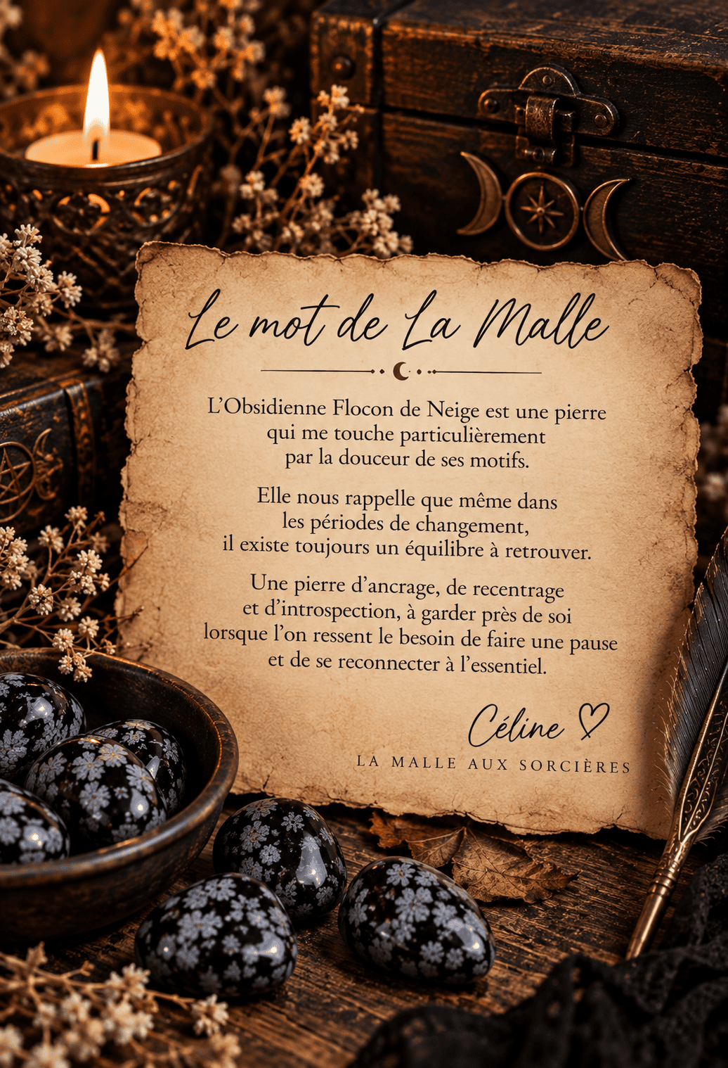 obsidienne flocon de neige -Vertus